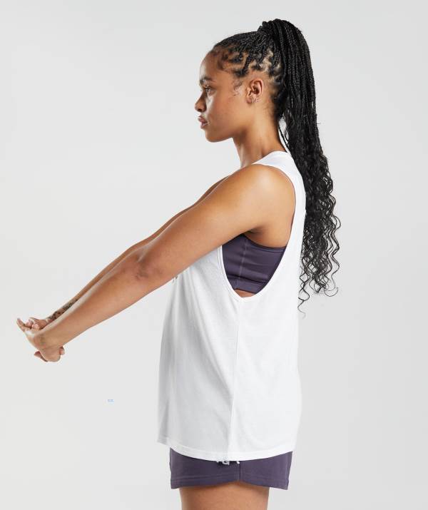 Damske Tielko Gymshark Legacy Biele | YX7398062